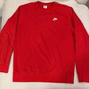 Nike Men's Vibrant Red Crewneck Sweater